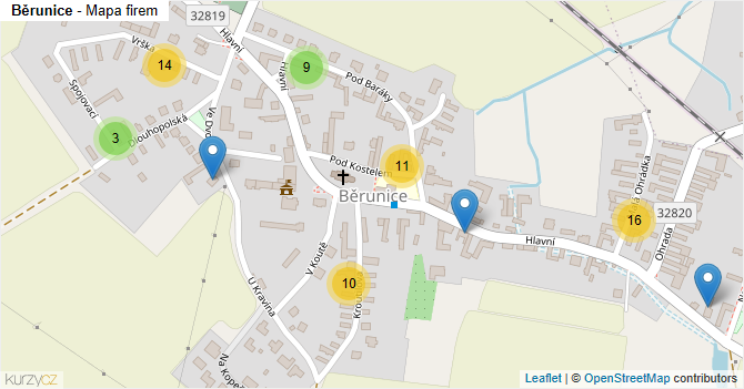 Běrunice - mapa firem