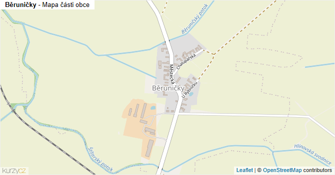 Běruničky - mapa části obce
