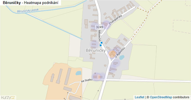 Běruničky - mapa podnikání