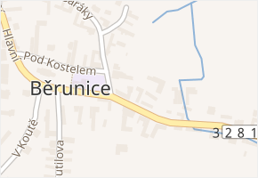 Hlavní v obci Běrunice - mapa ulice