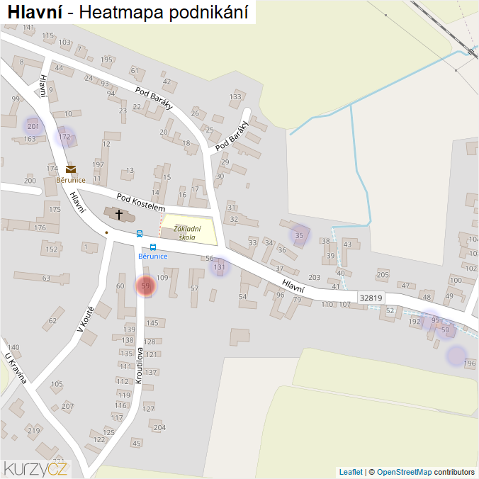 Mapa Hlavní - Firmy v ulici.