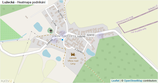 Lužecká - mapa podnikání