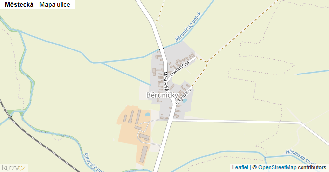 Městecká - mapa ulice