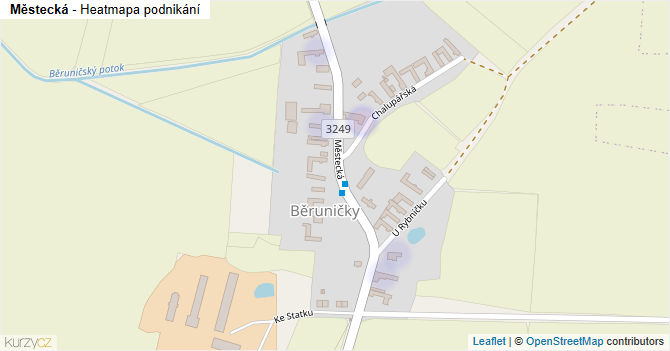 Městecká - mapa podnikání