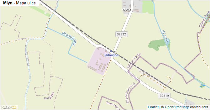 Mlýn - mapa ulice