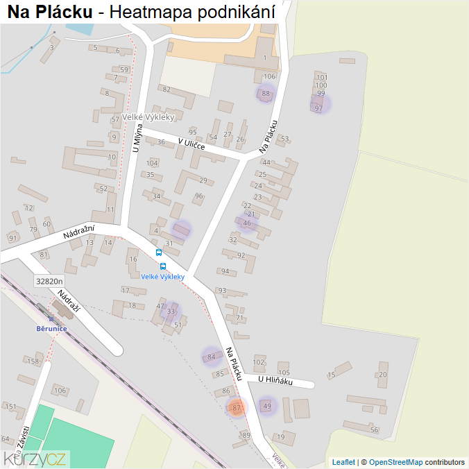 Mapa Na Plácku - Firmy v ulici.