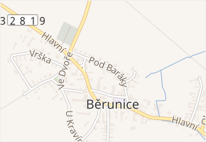 Pod Baráky v obci Běrunice - mapa ulice