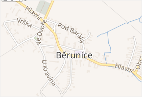 Pod Kostelem v obci Běrunice - mapa ulice