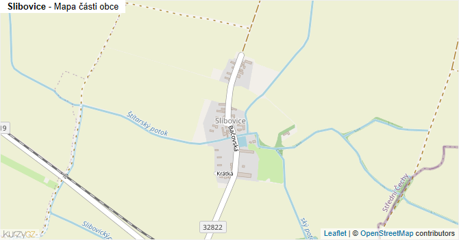 Slibovice - mapa části obce