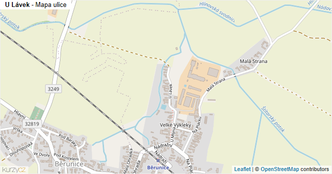U Lávek - mapa ulice