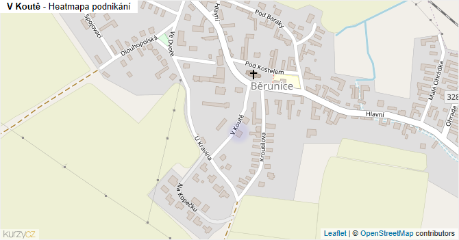V Koutě - mapa podnikání