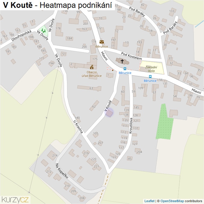 Mapa V Koutě - Firmy v ulici.