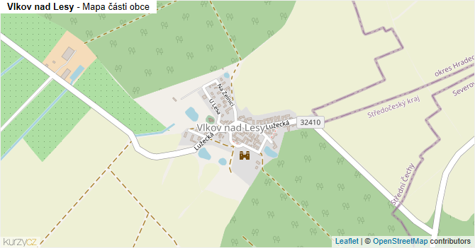 Vlkov nad Lesy - mapa části obce
