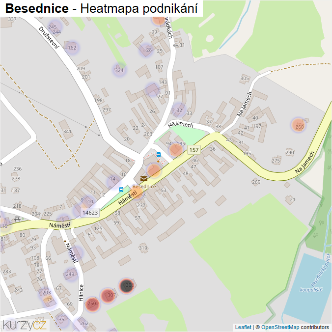 Mapa Besednice - Firmy v části obce.