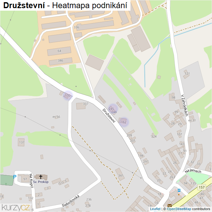 Mapa Družstevní - Firmy v ulici.