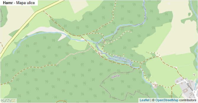 Hamr - mapa ulice