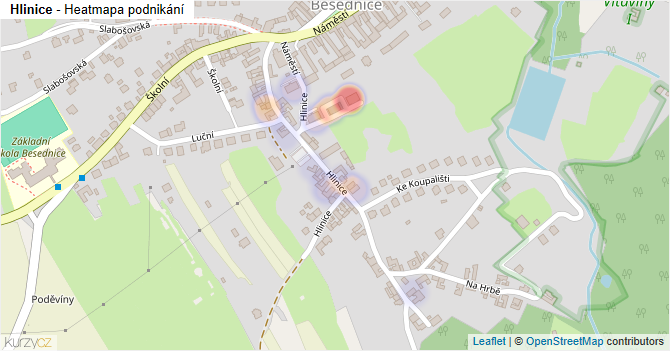 Hlinice - mapa podnikání