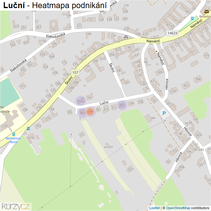 Mapa Luční - Firmy v ulici.
