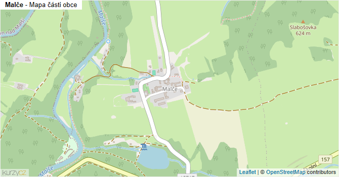 Malče - mapa části obce
