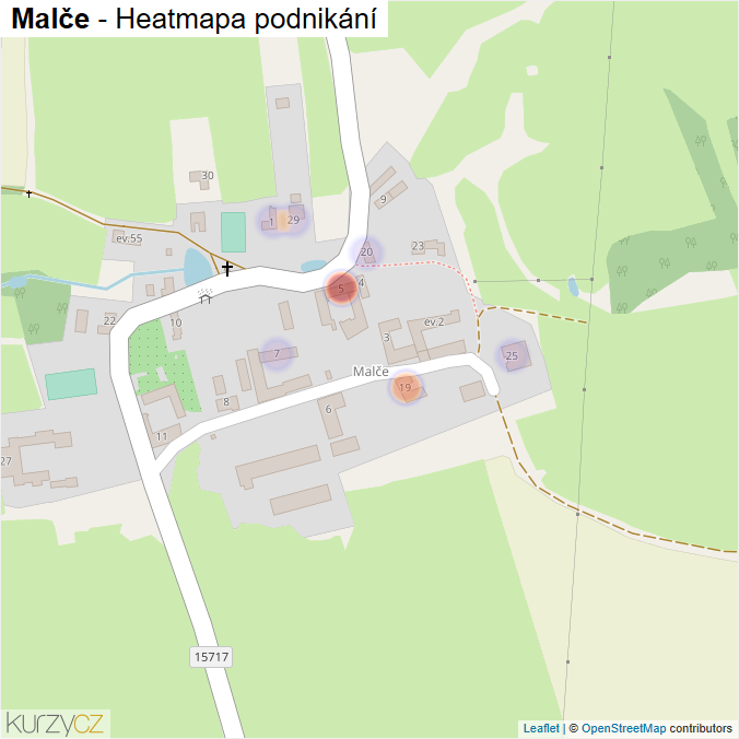 Mapa Malče - Firmy v části obce.