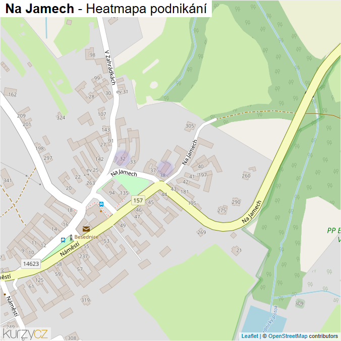 Mapa Na Jamech - Firmy v ulici.