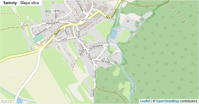 Samoty - mapa ulice