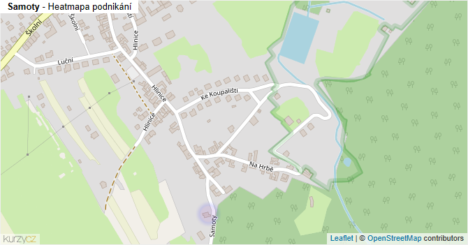 Samoty - mapa podnikání