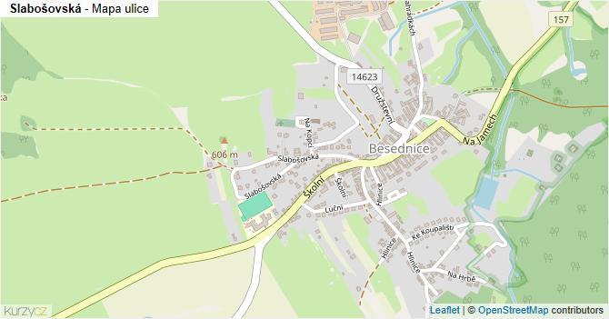Slabošovská - mapa ulice