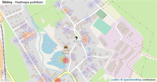 Běšiny - mapa podnikání