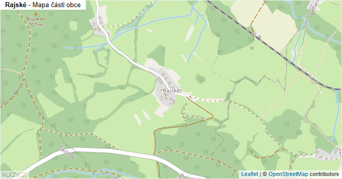 Rajské - mapa části obce