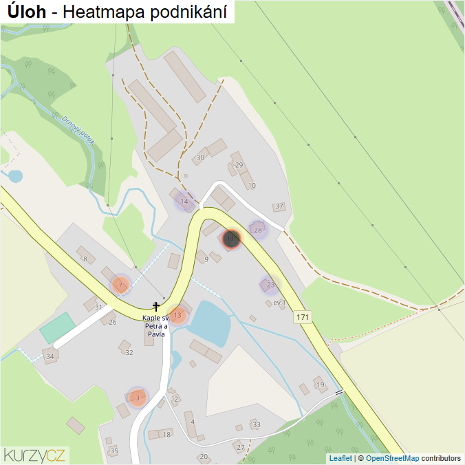 Mapa Úloh - Firmy v části obce.