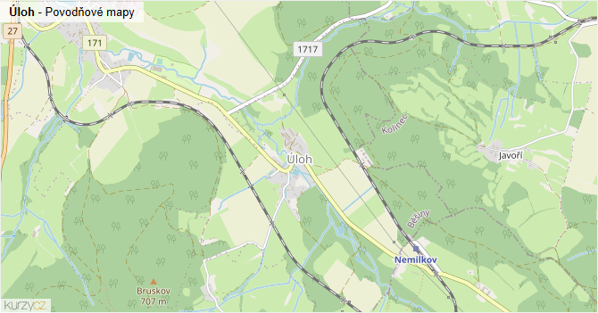 Úloh - záplavové mapy stoleté vody