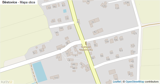 Běstovice - mapa obce