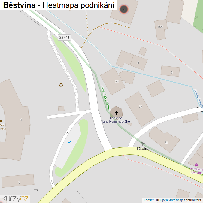 Mapa Běstvina - Firmy v obci.
