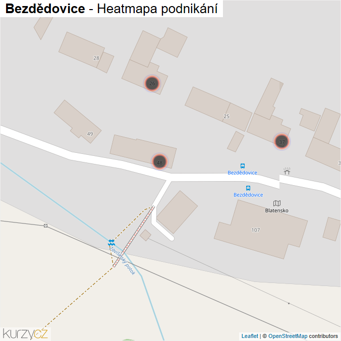 Mapa Bezdědovice - Firmy v obci.