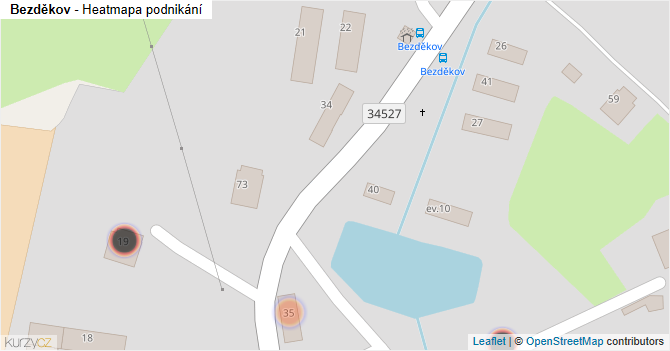 Bezděkov - mapa podnikání
