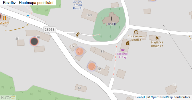 Bezděz - mapa podnikání