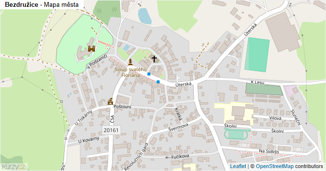 Bezdružice - mapa města