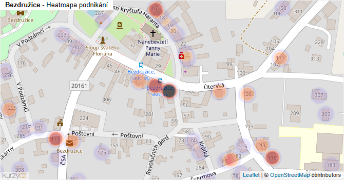 Bezdružice - mapa podnikání