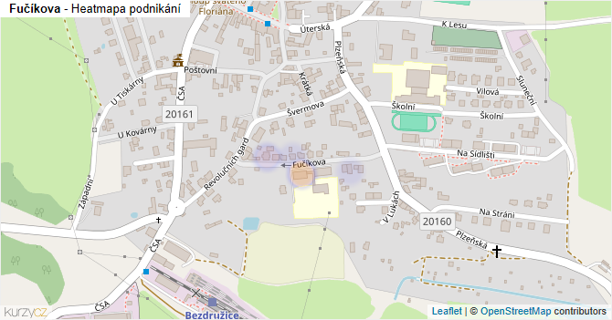 Fučíkova - mapa podnikání