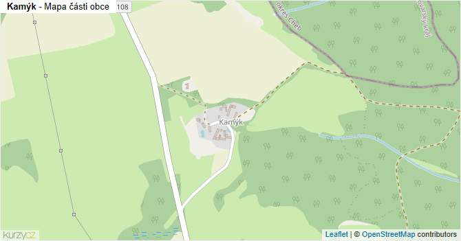 Kamýk - mapa části obce