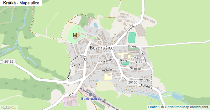Krátká - mapa ulice