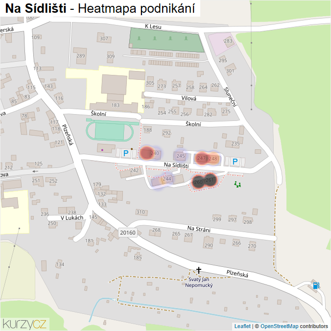Mapa Na Sídlišti - Firmy v ulici.