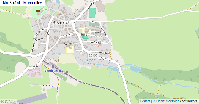 Na Stráni - mapa ulice