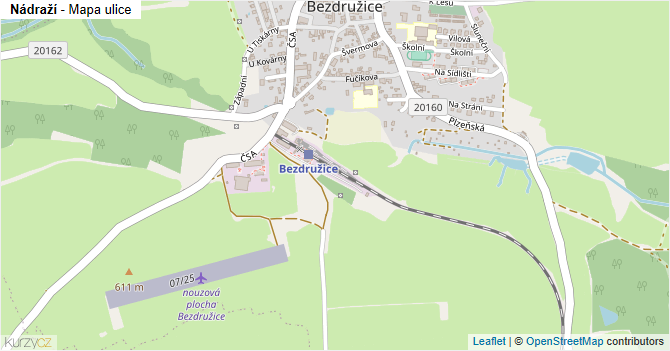 Nádraží - mapa ulice