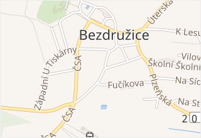 Revolučních gard v obci Bezdružice - mapa ulice