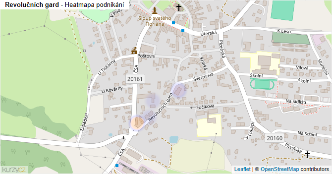 Revolučních gard - mapa podnikání