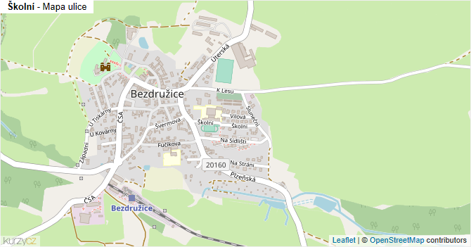 Školní - mapa ulice