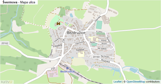 Švermova - mapa ulice