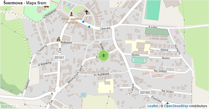 Švermova - mapa firem